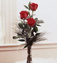 Ankara Çankaya Çiçekçi firma ürünümüz Cam içinde 3 masum kırmızı gül Ankara çiçek gönder firması şahane ürünümüz